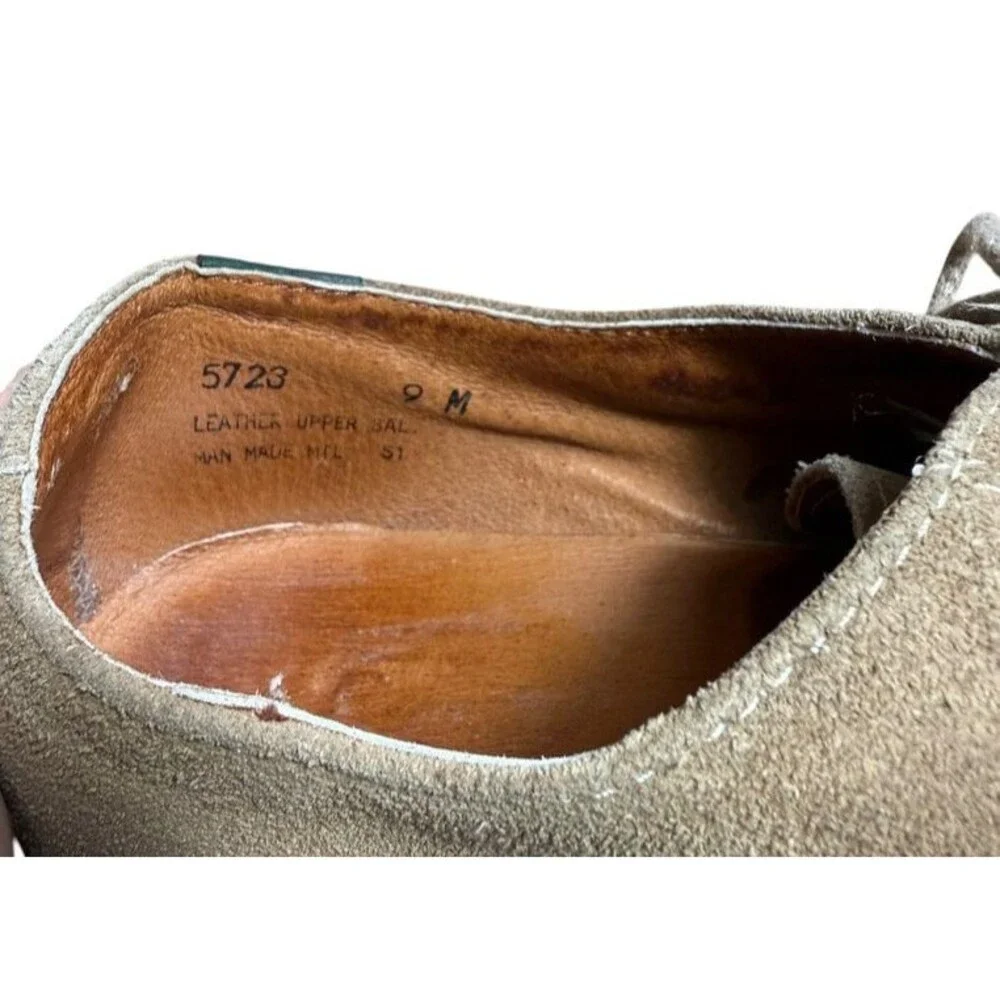 G.H. Bass Originals Tan Buck Oxfords Shoes Mens Size 9 Classic Preppy